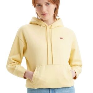 LEVI’S Butter Yellow Standard Hoodie Hooded Sweatshirt Size Medium
